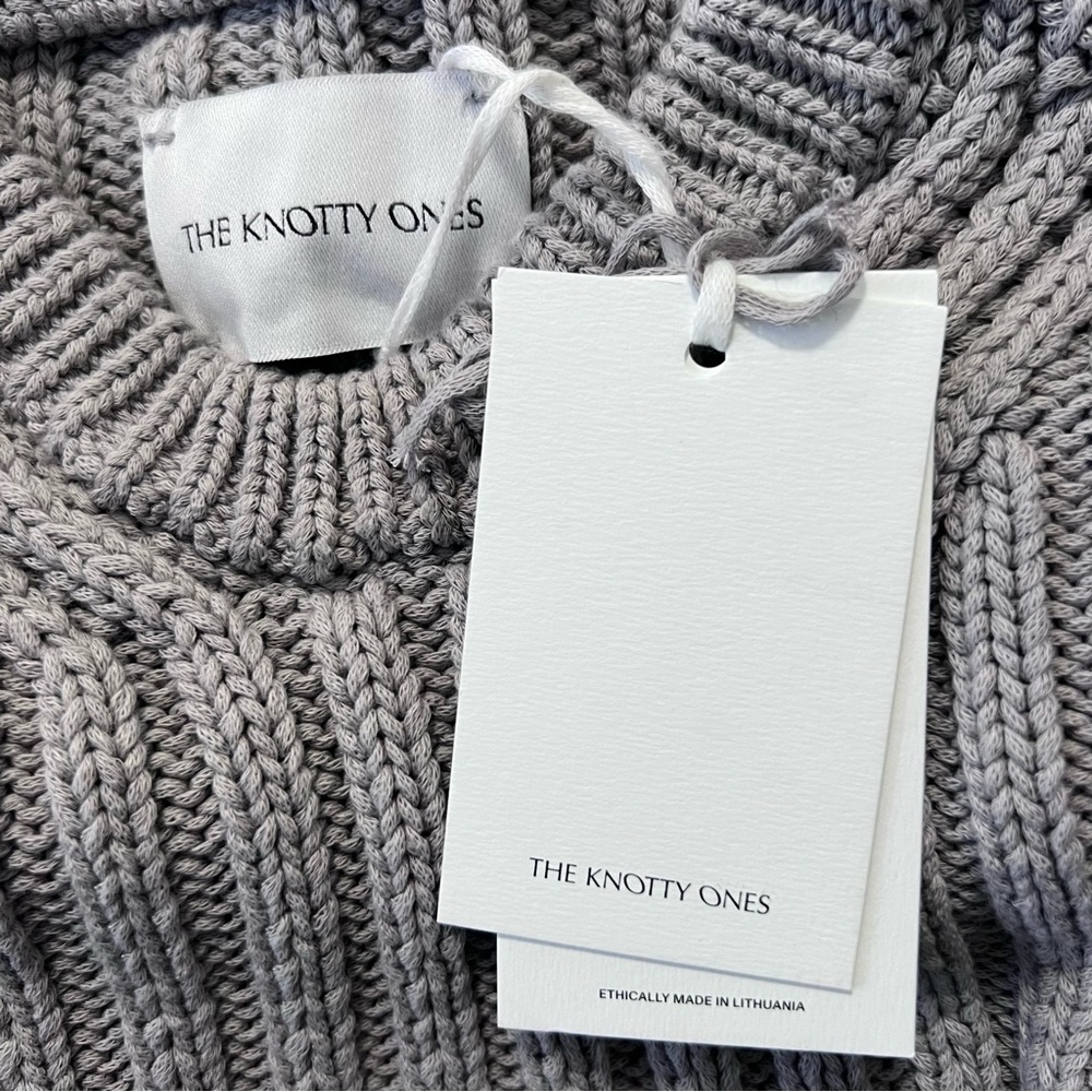 NEW The Knotty Ones Delcia Organic Cotton Sweater Cloud Gray sz M - Picture 3 of 8